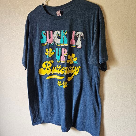 Simply Southern Suck It Up Buttercup Crew Neck Shirt Large - Picture 1 of 8